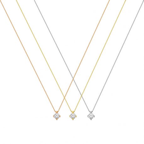 Necklace with One White Zirgonian Stone