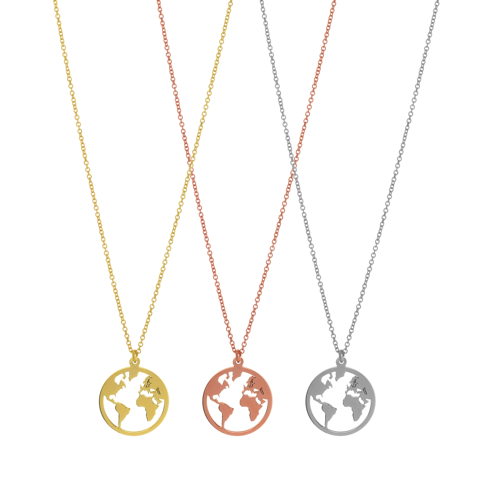 Globe Necklace (Map Of The World)